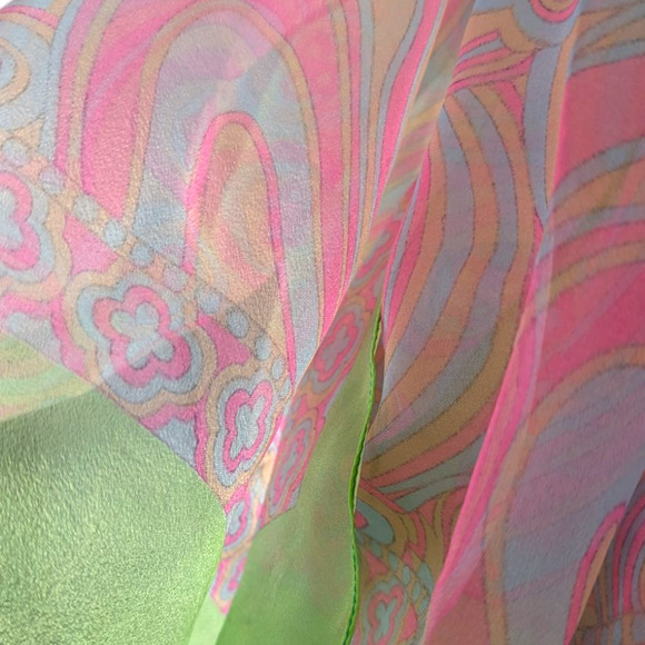 Vintage groovy psychedelic chiffon scarf - Picture 3 of 8